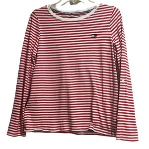Tommy Hilfiger Sport Women's M Top Long Sleeve Stripe Boat Neck Lightweight